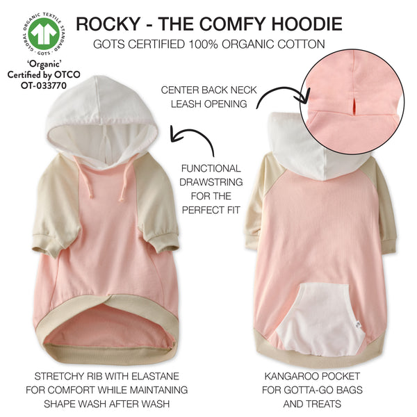 ROCKY - THE COMFY HOODIE, Color Block Pink