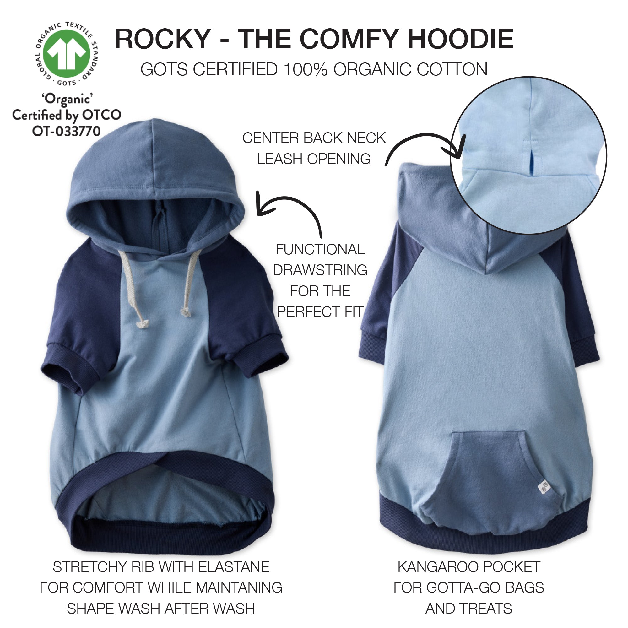 ROCKY - THE COMFY HOODIE, Color Block Navy