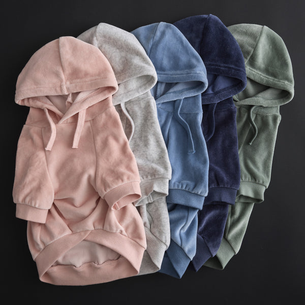 COOPER - THE COZY VELOUR HOODIE, ALL COLORS LAYDOWN