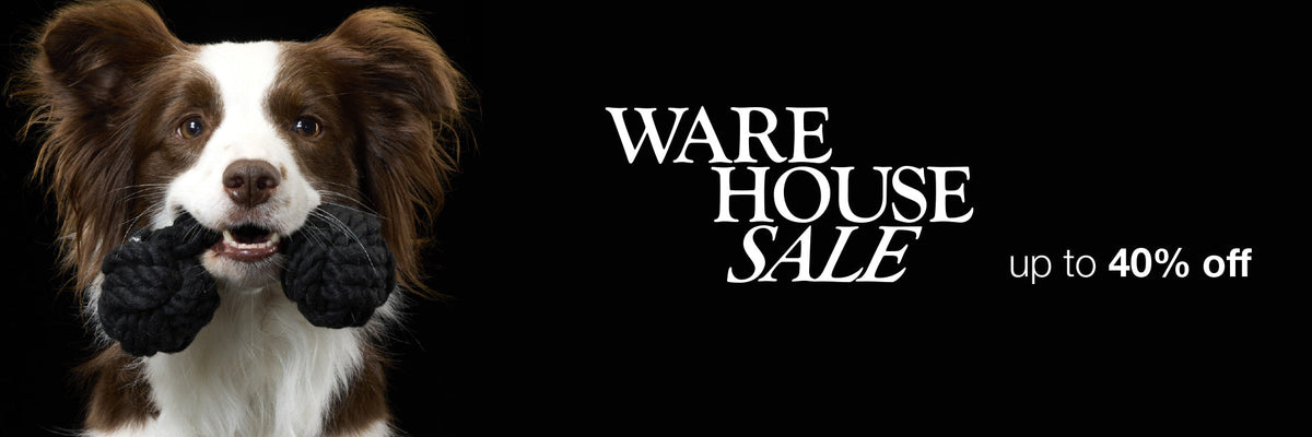 Pet Passion warehouse sale — organic dog clothes, toys, and collars at deep clearance pricing