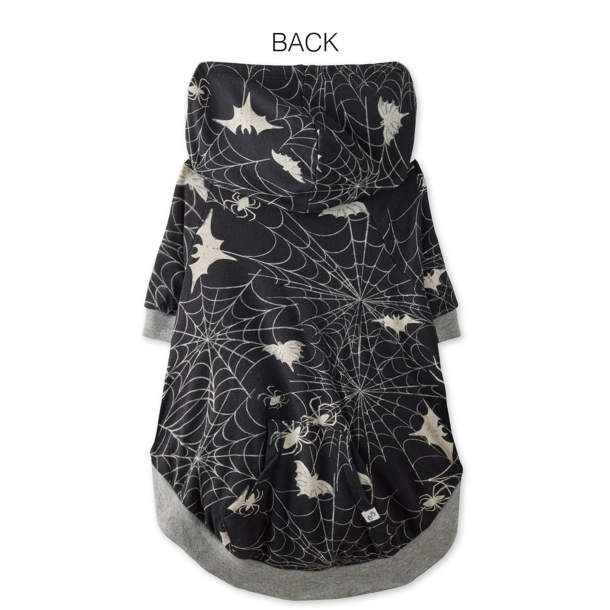 Pet Passion Rocky original lightweight hooded dog tee in Batty Black — soft organic cotton dog hoodie t-shirt