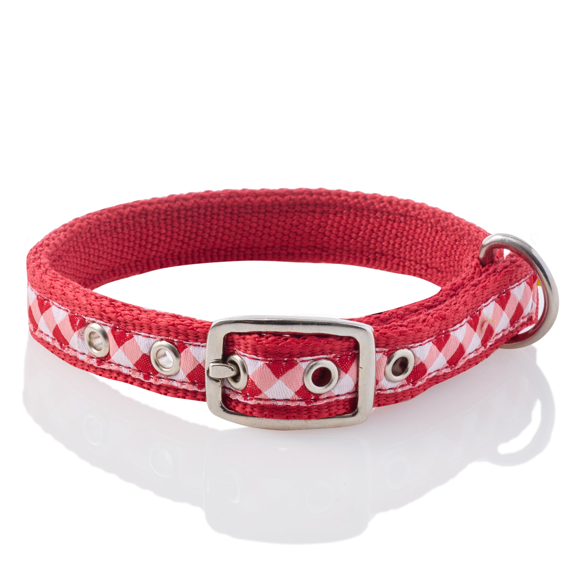 REMY - THE RECYCLED RIBBON COLLAR , RED PLAID 