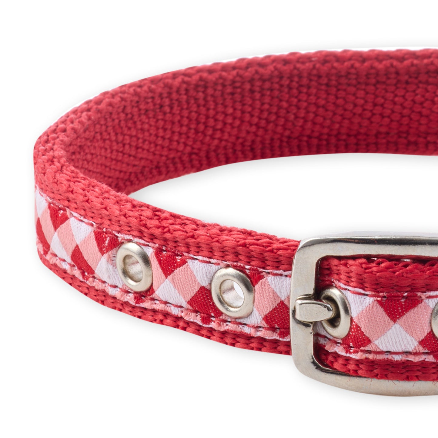 REMY - THE RECYCLED RIBBON COLLAR , RED PLAID 