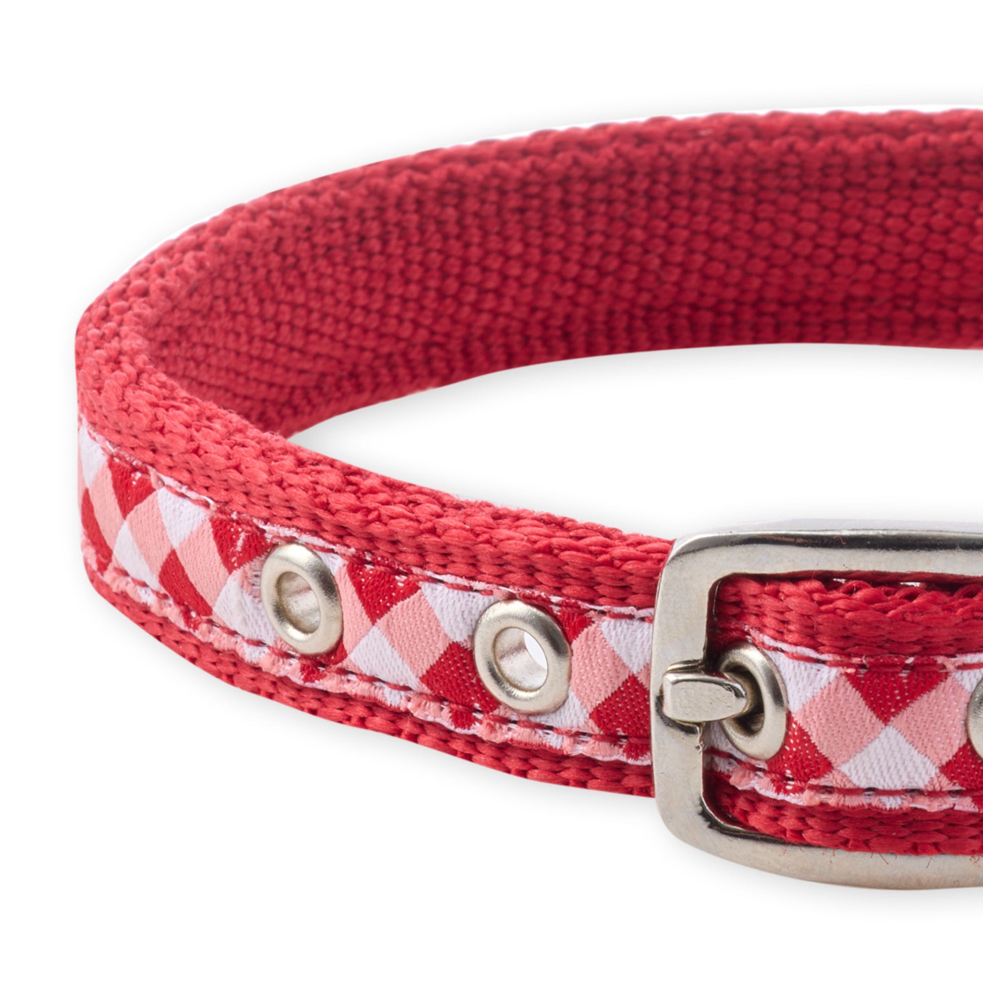 REMY - THE RECYCLED RIBBON COLLAR , RED PLAID 