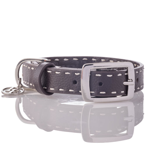 Rein Vegan Leather Collar in Chocolate Espresson on a white background
