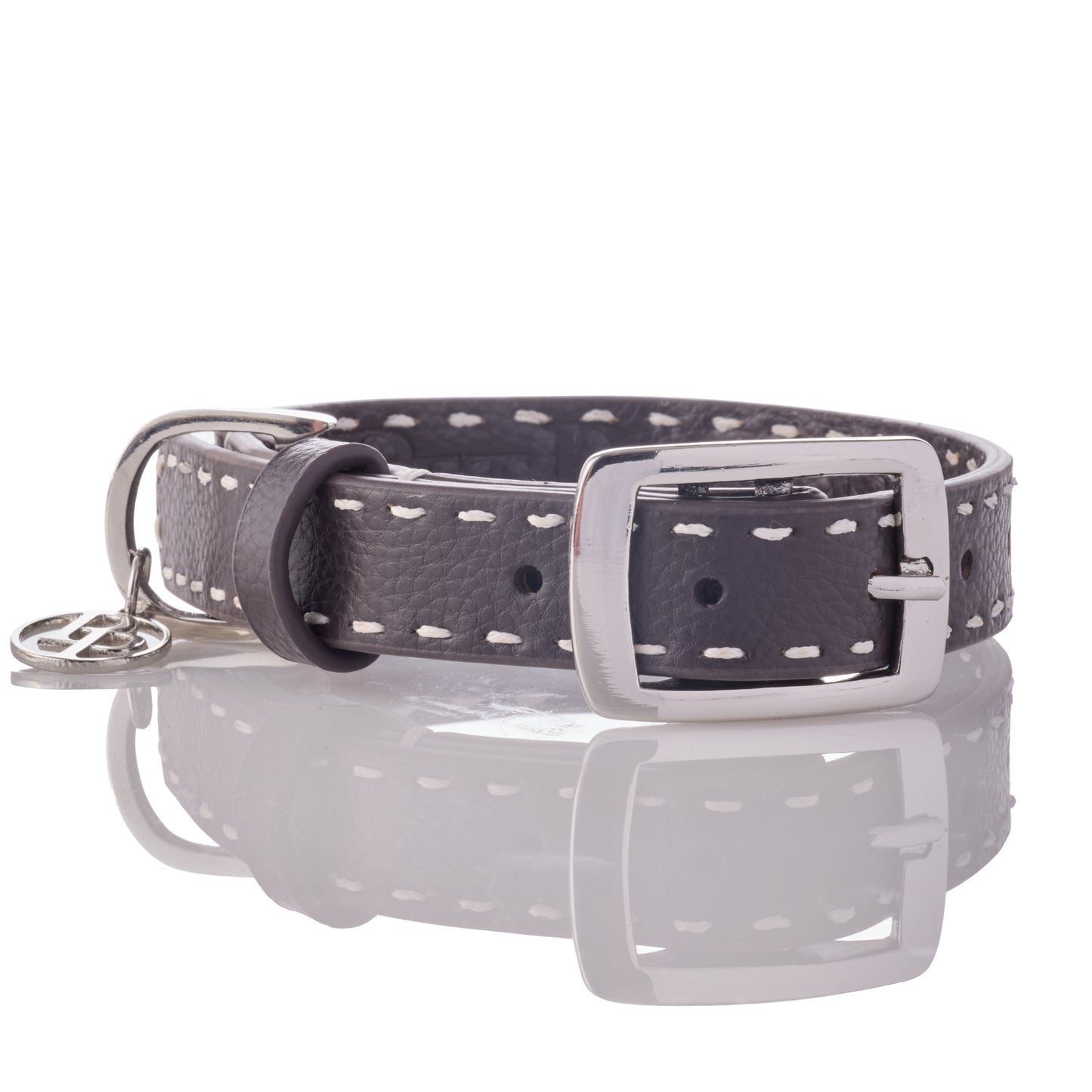 Rein Vegan Leather Collar in Chocolate Espresso on a white background
