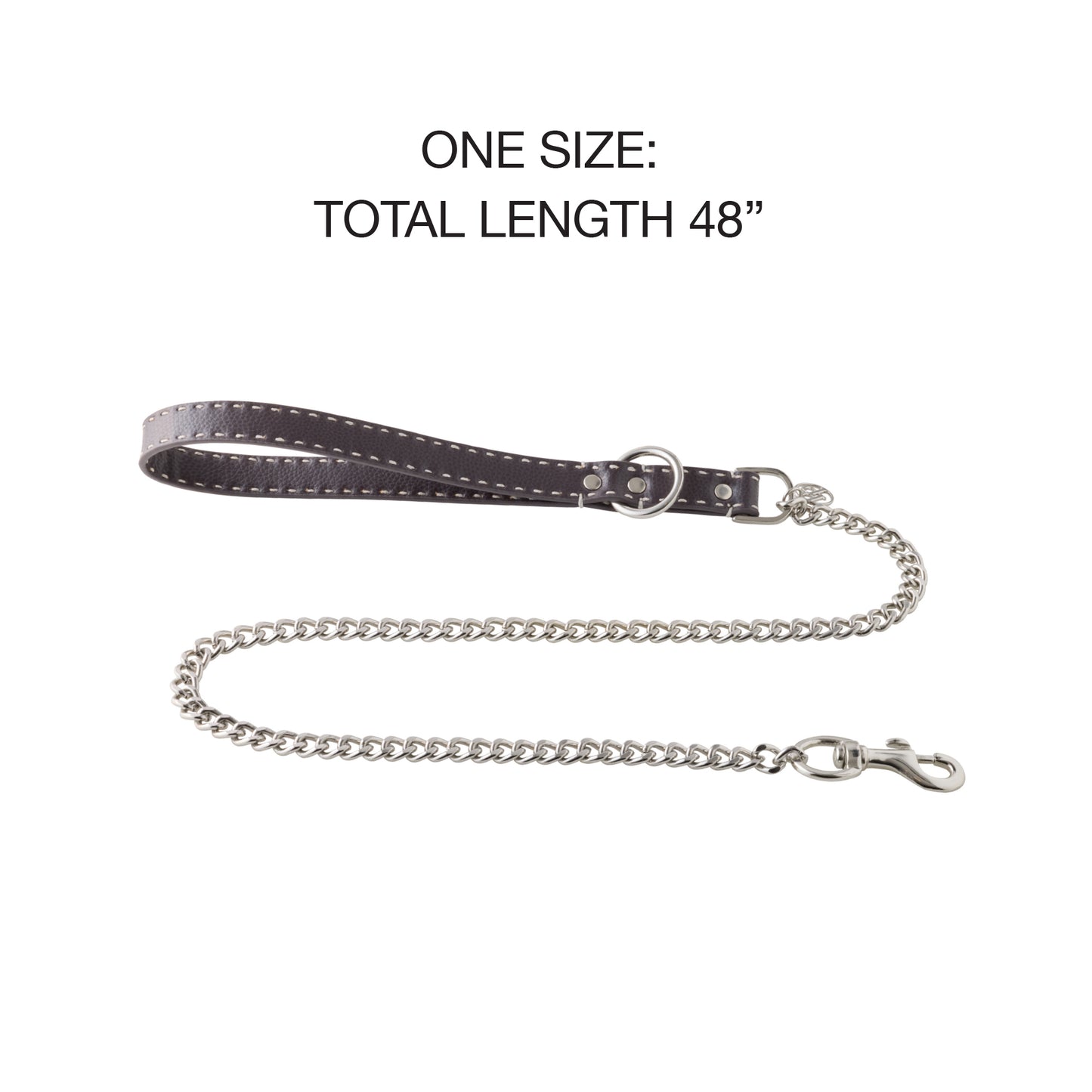 Link Leash Layout with, One Size: Total Lenth 48" text on a white background