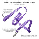 MAX - THE HARDY REFLECTIVE LEASH, PURPLE