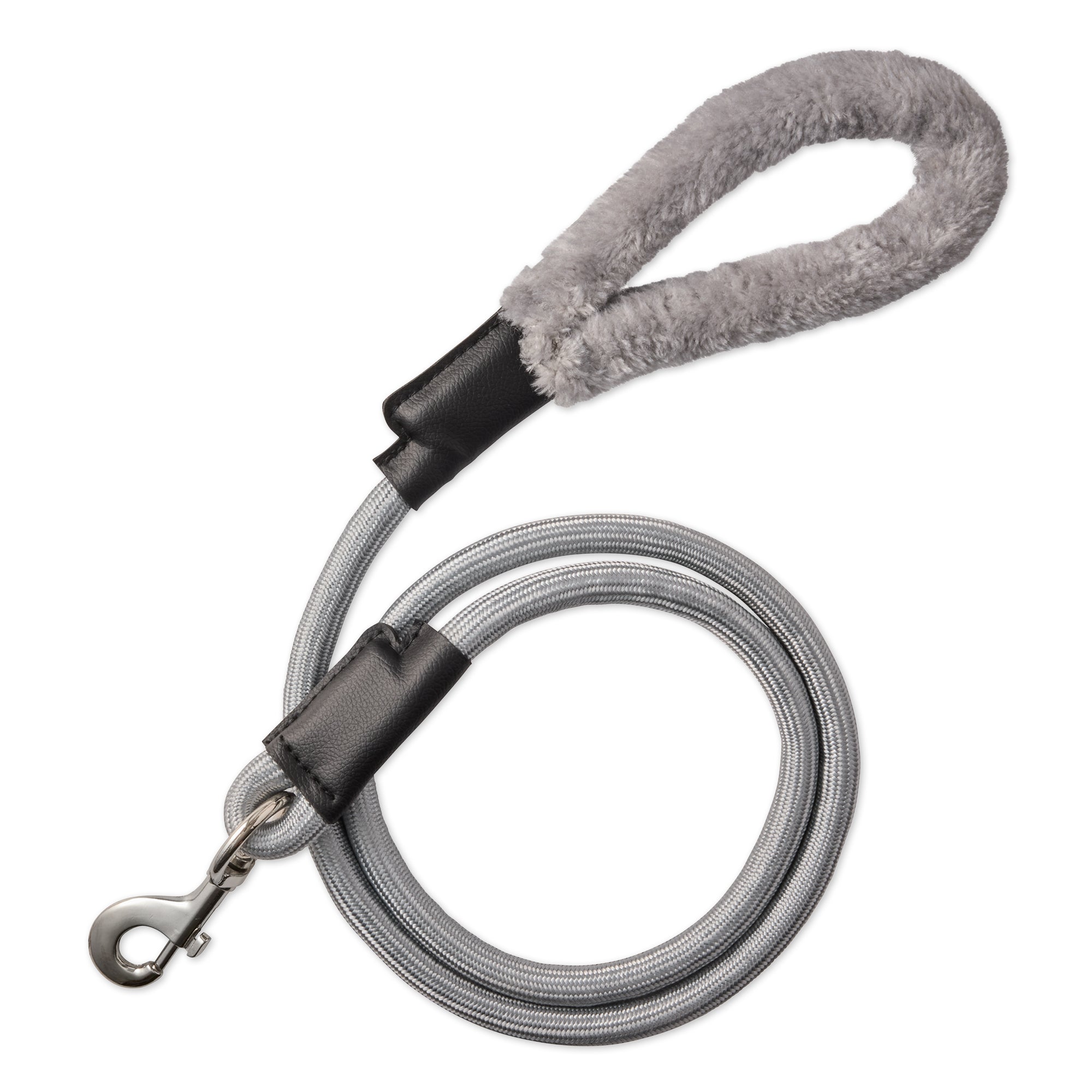 PIPER- THE PLUSH SHERPA LEASH , GRAY