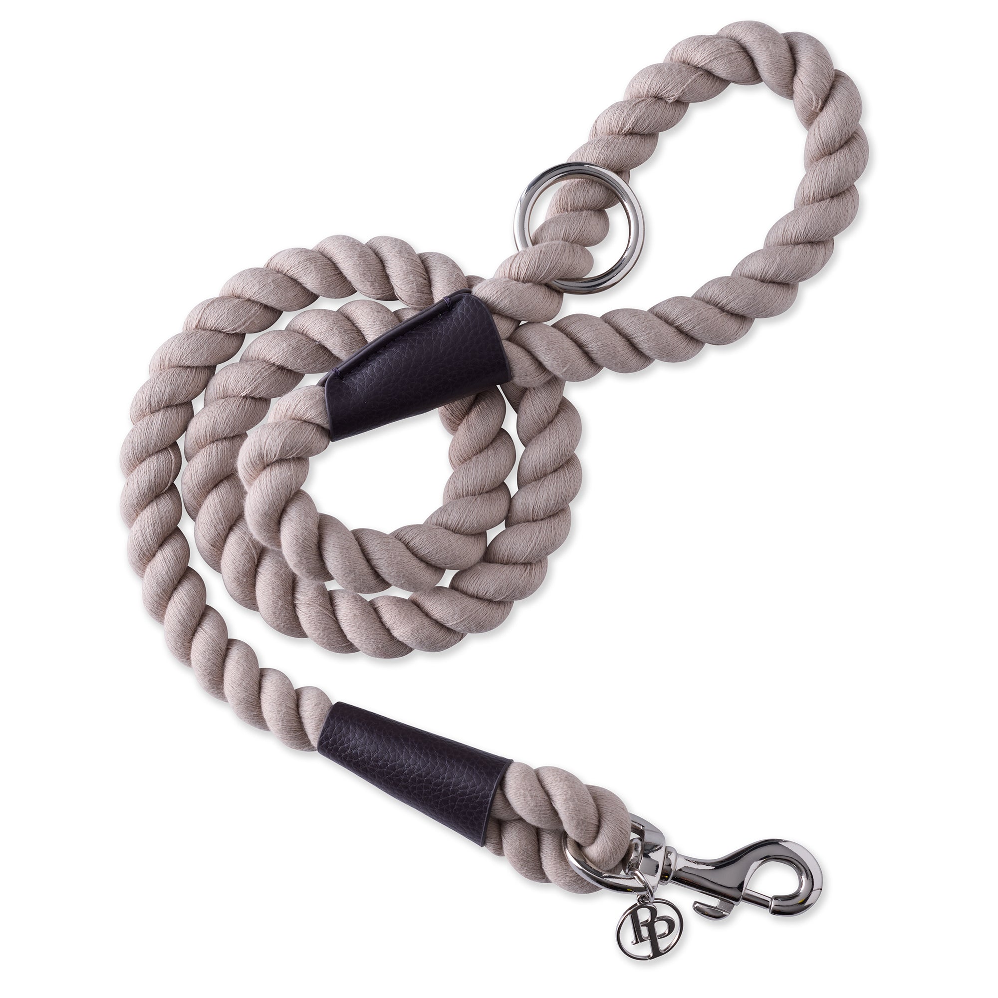ROWAN Vegan leather rope leash in CHOCOLATE ESPRESSO on a white background
