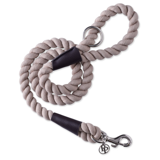 ROWAN Vegan leather rope leash in CHOCOLATE ESPRESSO on a white background
