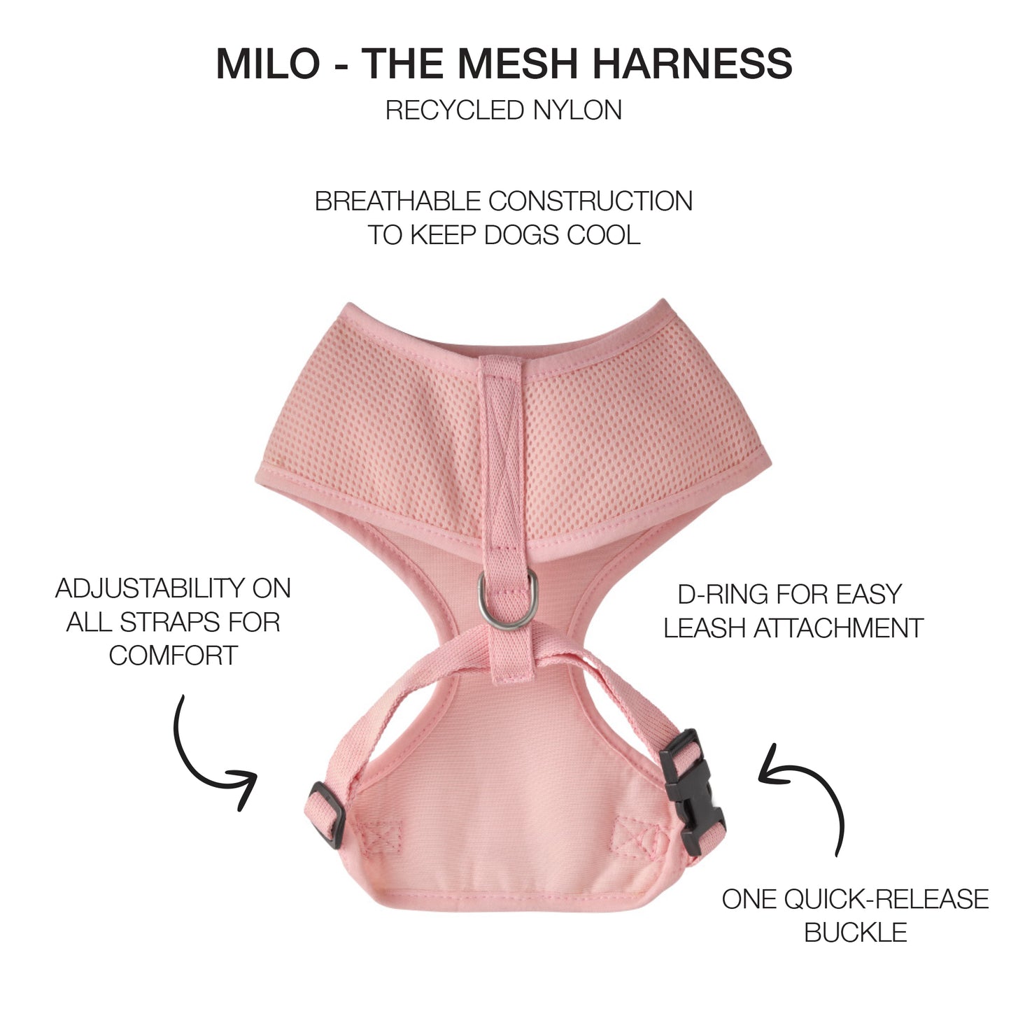 MILO - THE MESH HARNESS, PINK