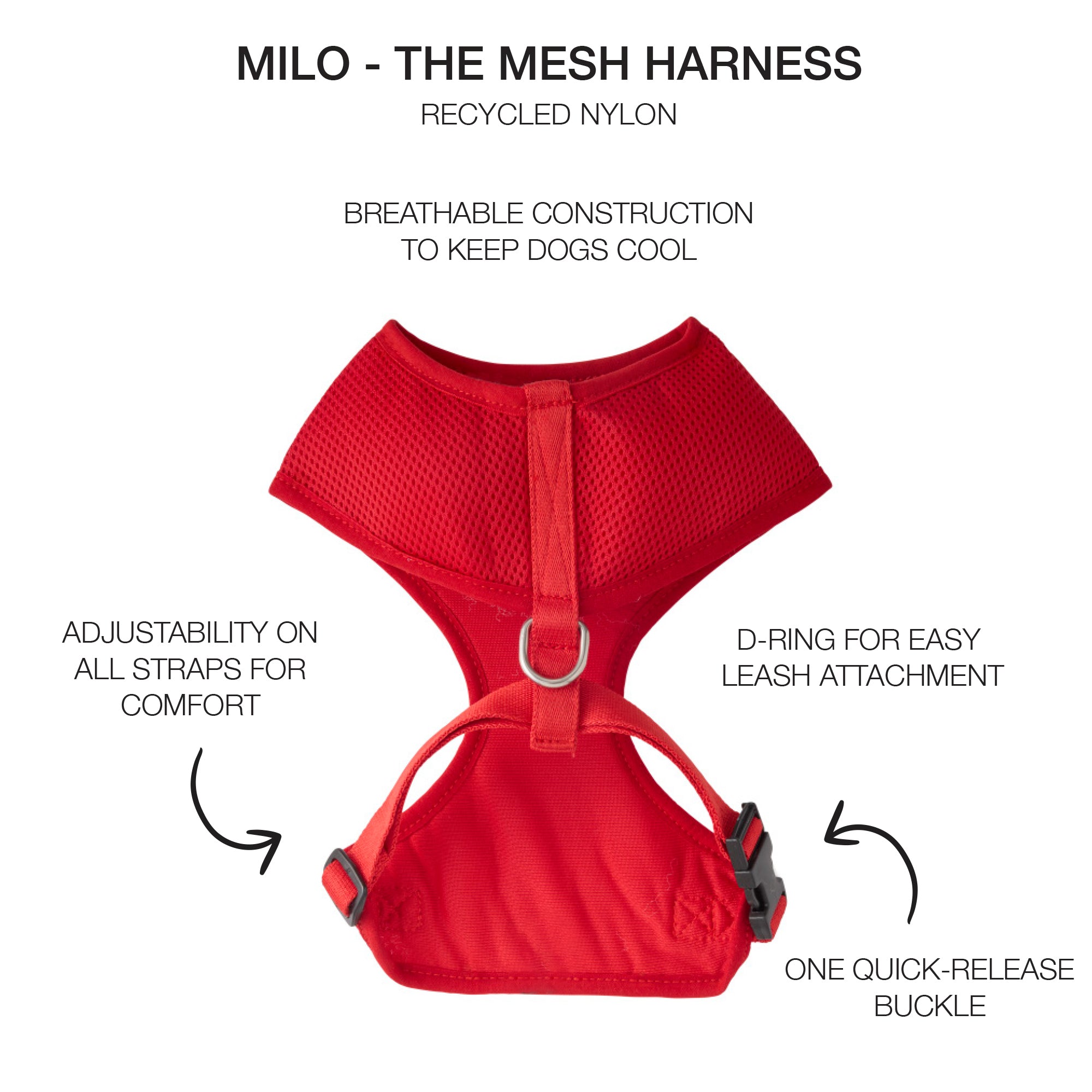 MILO - THE MESH HARNESS, RED