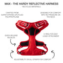 MAX- THE HARDY REFLECTIVE HARNESS , RED