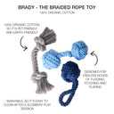 BRADY - THE ROPE TUG TOYS, 3-PACK, BLUE OMBRE