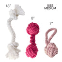 BRADY - THE ROPE TUG TOYS, 3-PACK, PINK OMBRE
