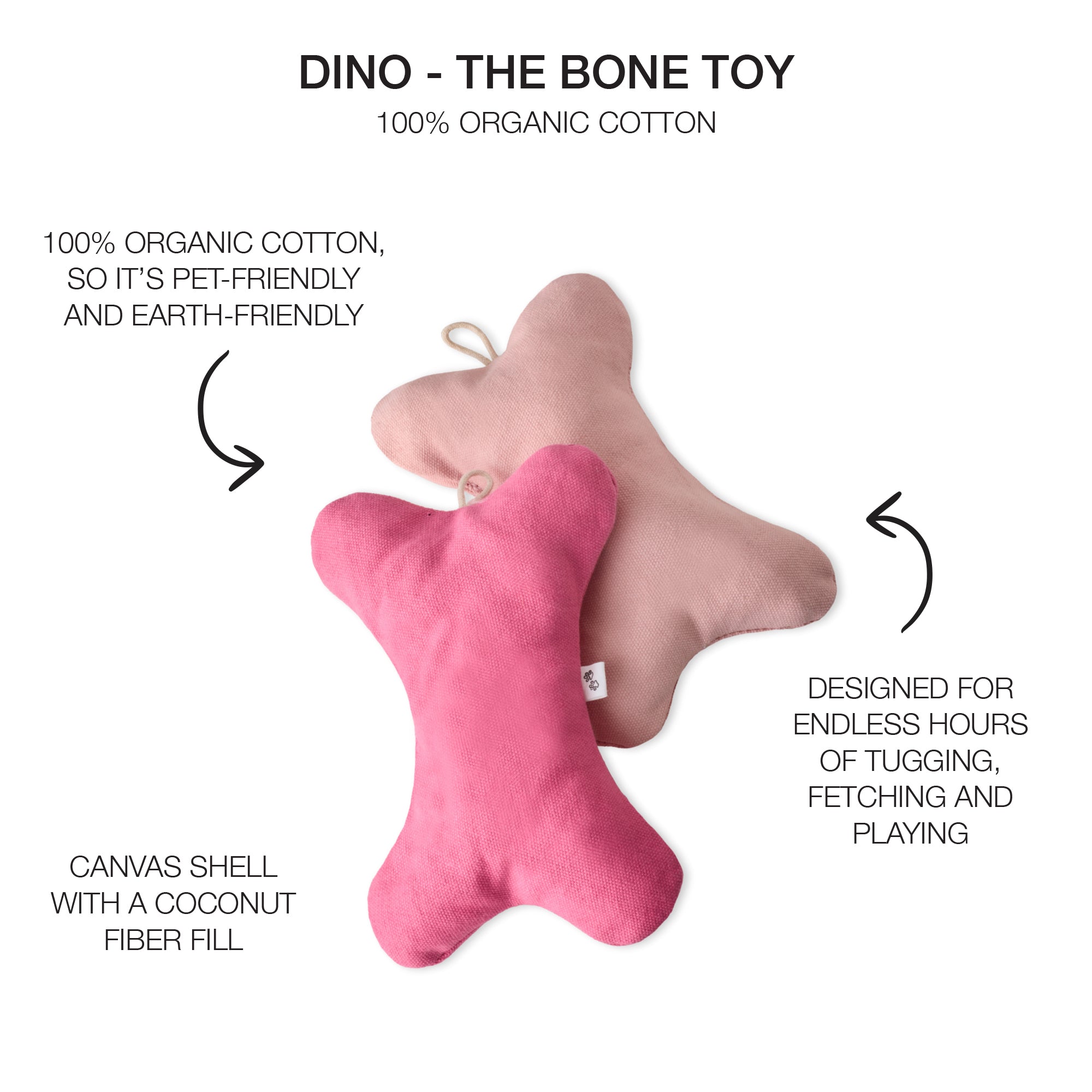 DINO - THE BONE TOY, 2-PACK, PINK OMBRE