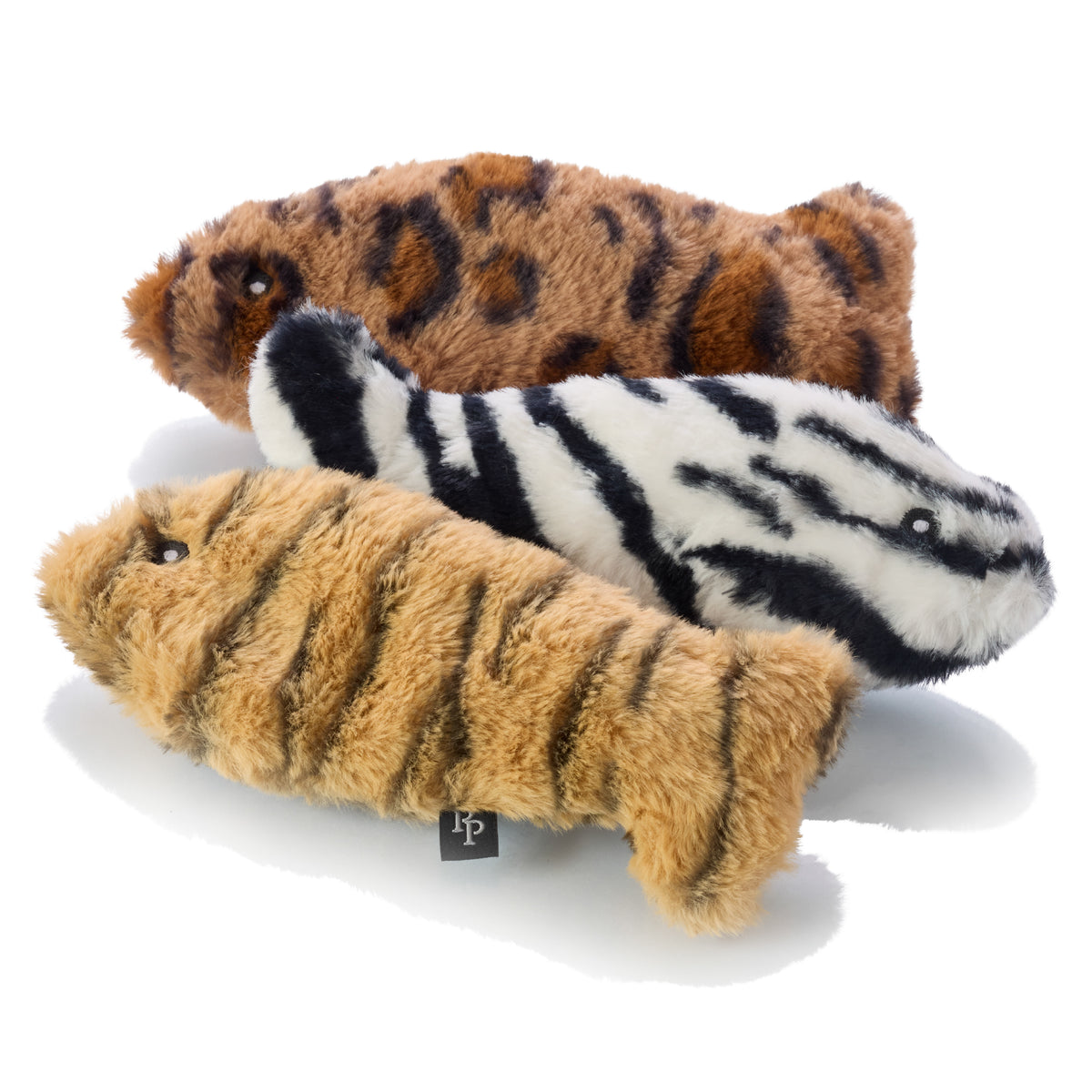 KICKER - THE PLUSH SAFARI FISH CAT TOYS, 3-PACK