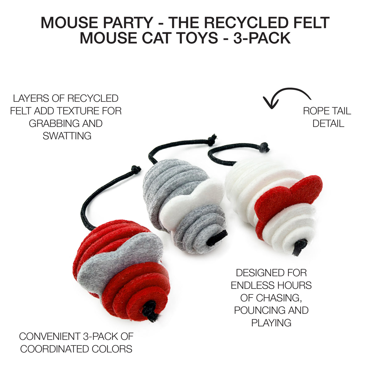 MOUSE PARTY - FELT CAT TOY