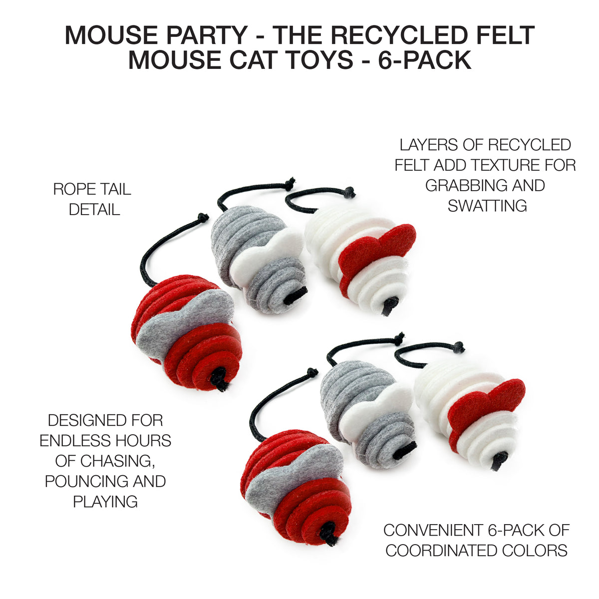 MOUSE PARTY - FELT CAT TOY