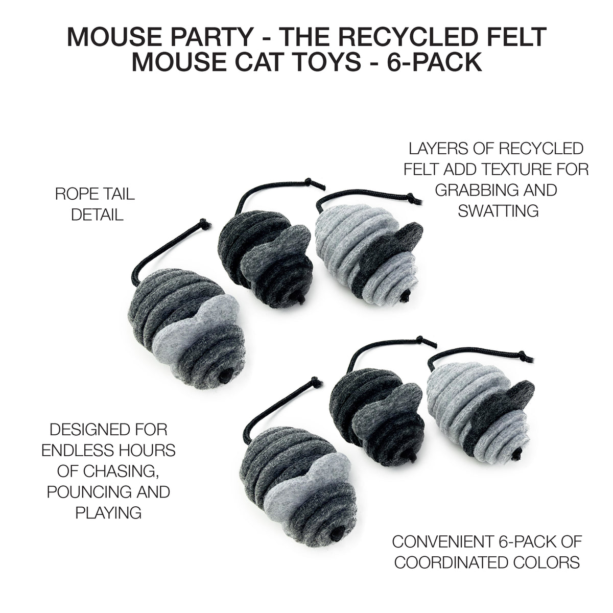MOUSE PARTY - FELT CAT TOY