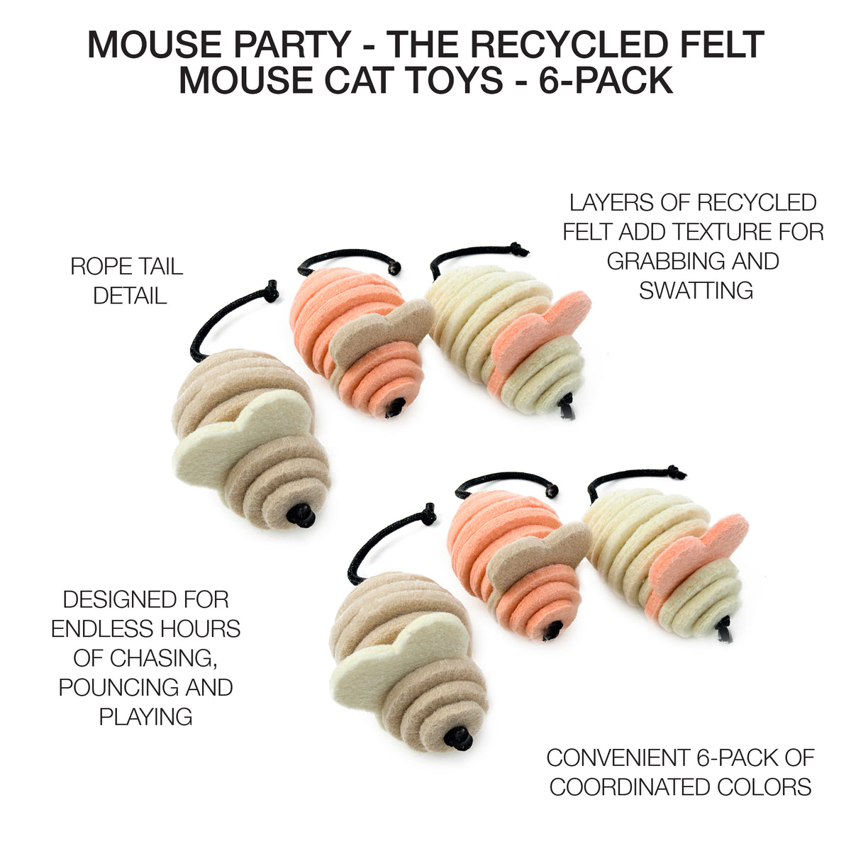 MOUSE PARTY - FELT CAT TOY