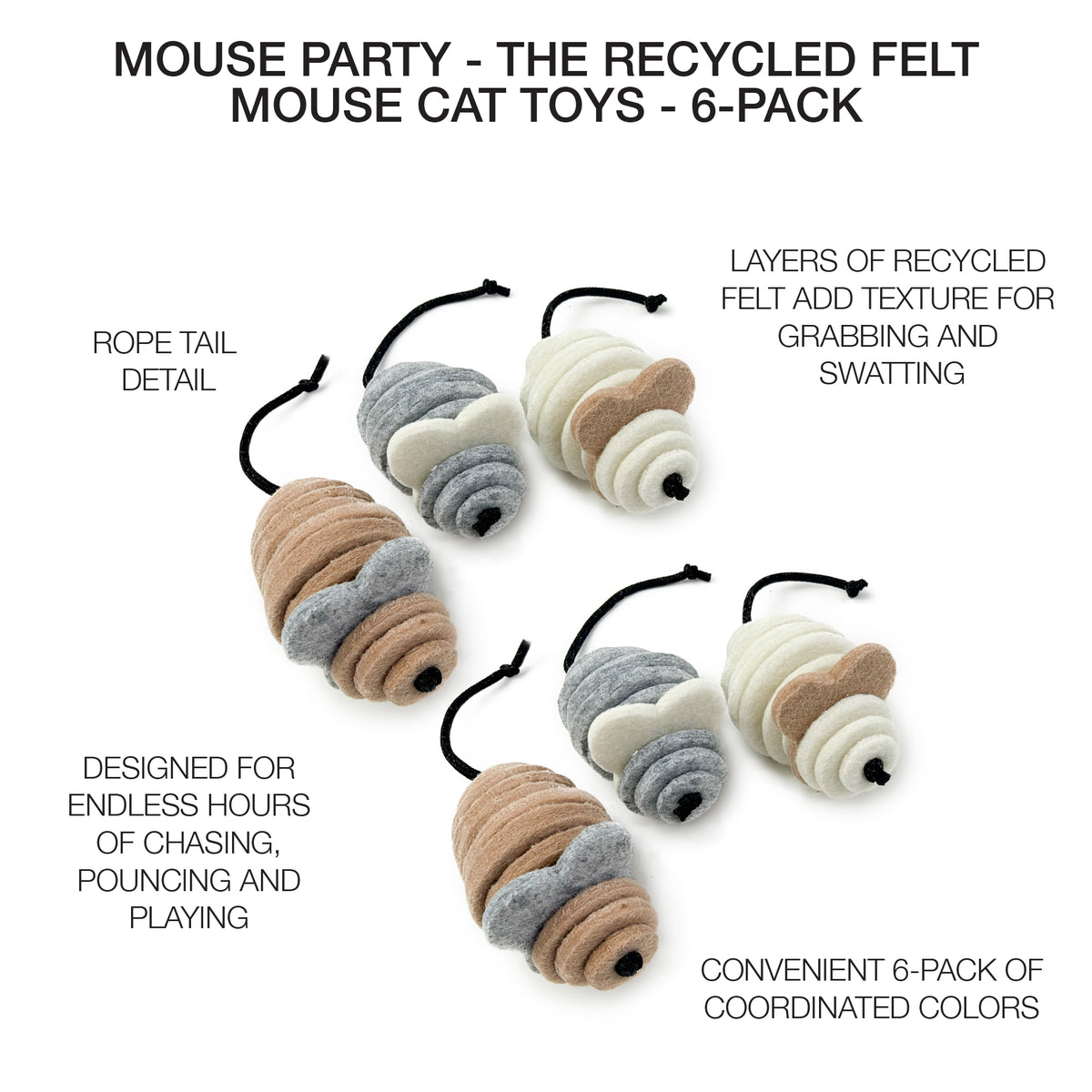 MOUSE PARTY - FELT CAT TOY