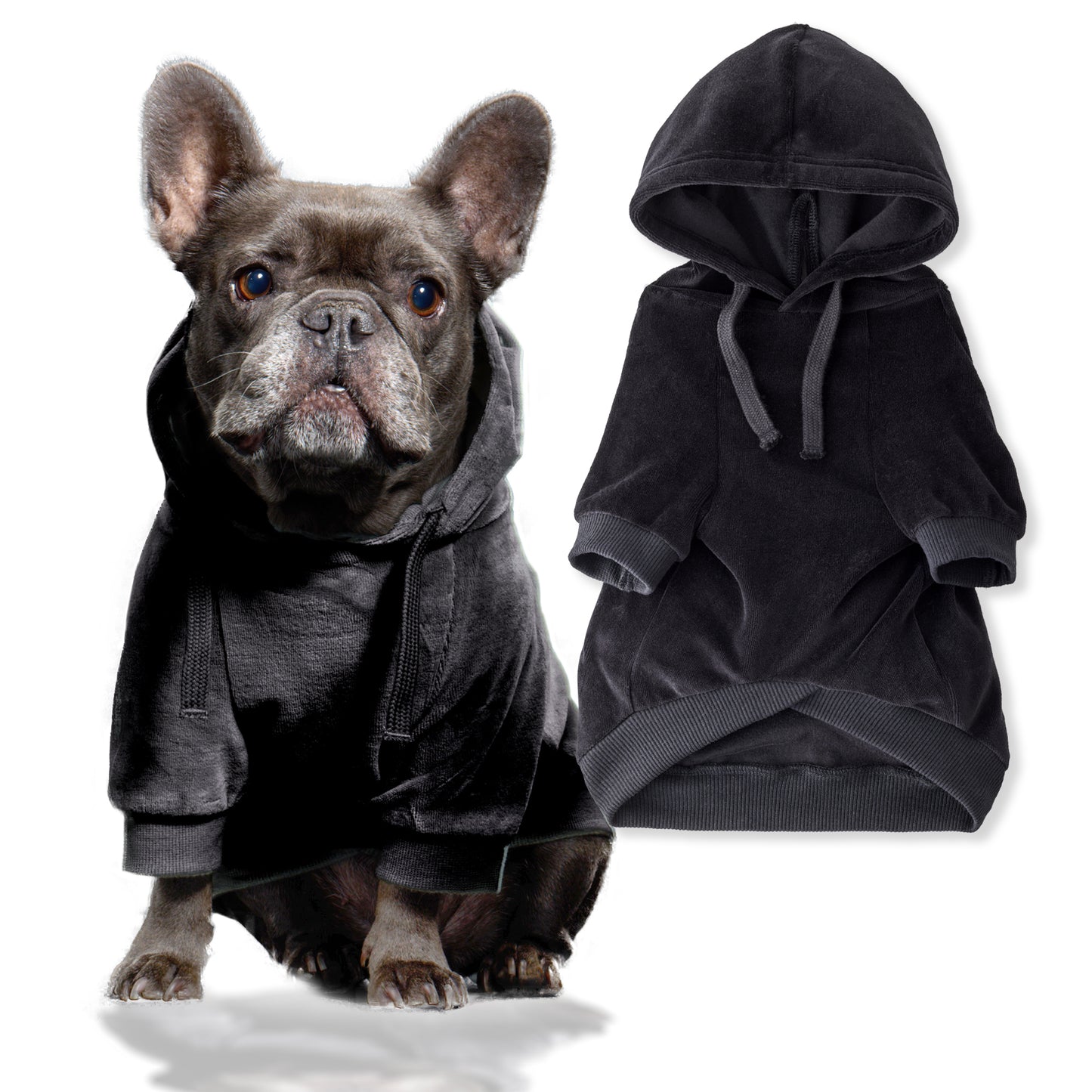 COOPER II - THE COZY VELOUR HOODIE, BLACK