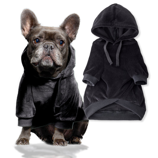 COOPER II - THE COZY VELOUR HOODIE, BLACK