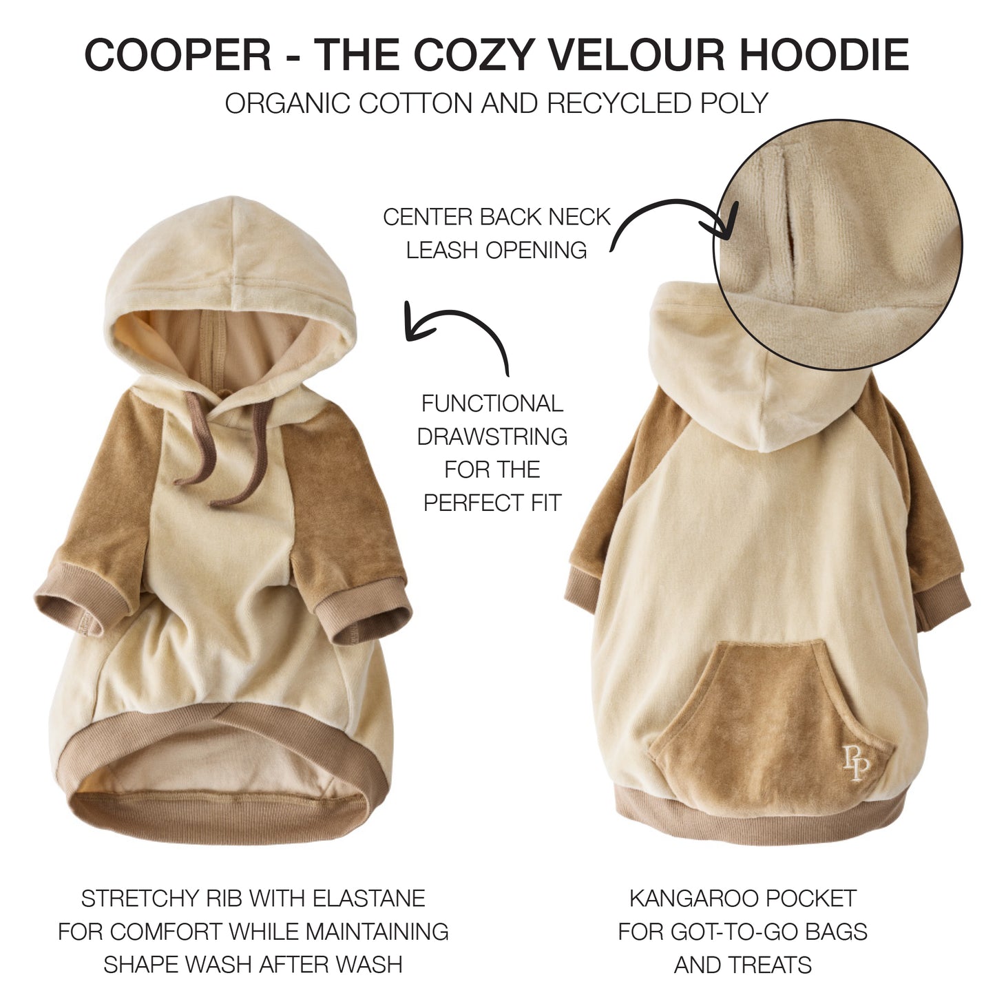 COOPER II - THE COZY VELOUR HOODIE, COFFEE COLOR BLOCK