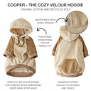 COOPER II - THE COZY VELOUR HOODIE, COFFEE COLOR BLOCK