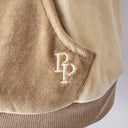 COOPER II - THE COZY VELOUR HOODIE, COFFEE COLOR BLOCK