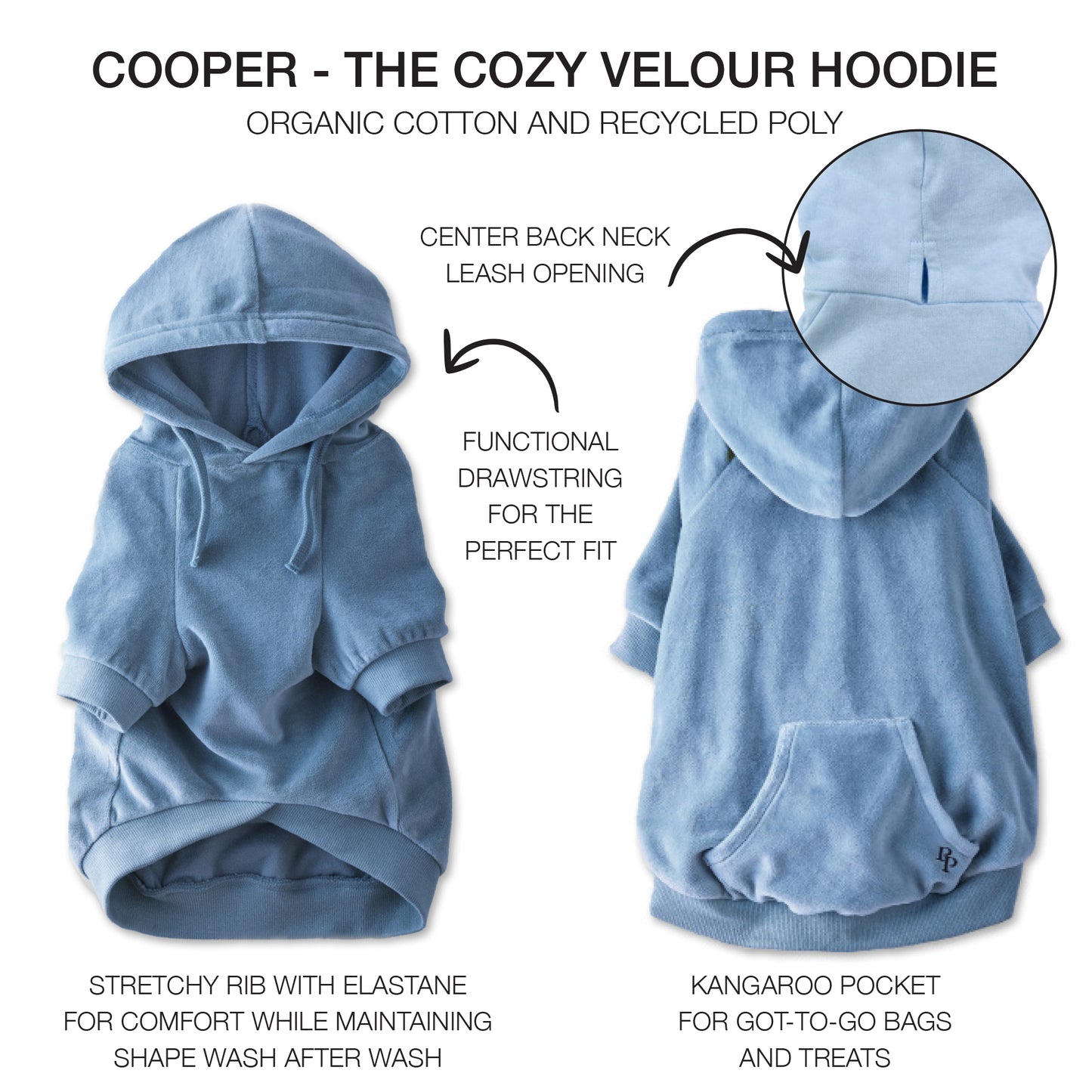 COOPER II - THE COZY VELOUR HOODIE, FADED DENIM