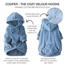 COOPER II - THE COZY VELOUR HOODIE, FADED DENIM