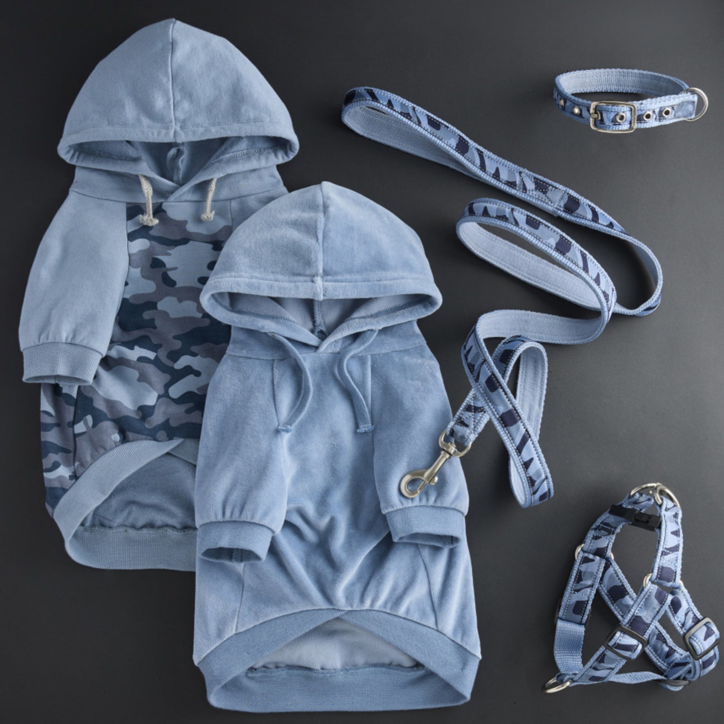 COOPER II - THE COZY VELOUR HOODIE, FADED DENIM