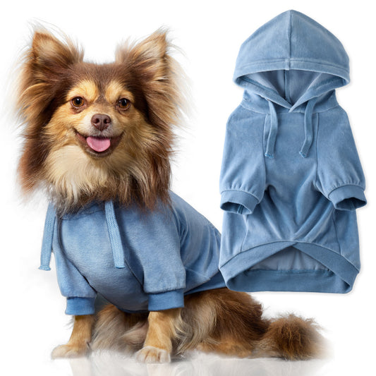 COOPER II - THE COZY VELOUR HOODIE, FADED DENIM
