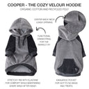 COOPER II - THE COZY VELOUR HOODIE, HEATHER GRAY COLOR BLOCK