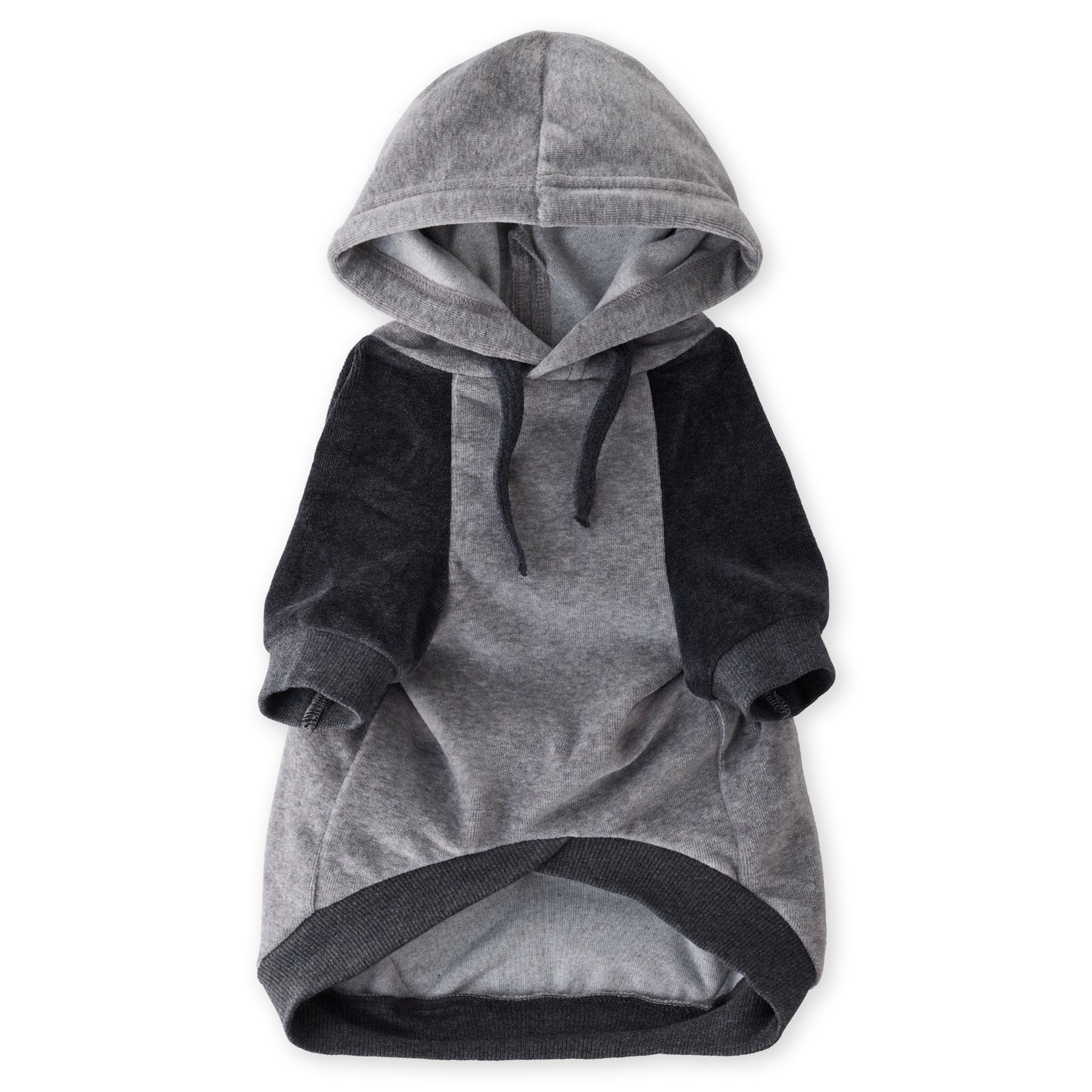 COOPER II - THE COZY VELOUR HOODIE, HEATHER GRAY COLOR BLOCK