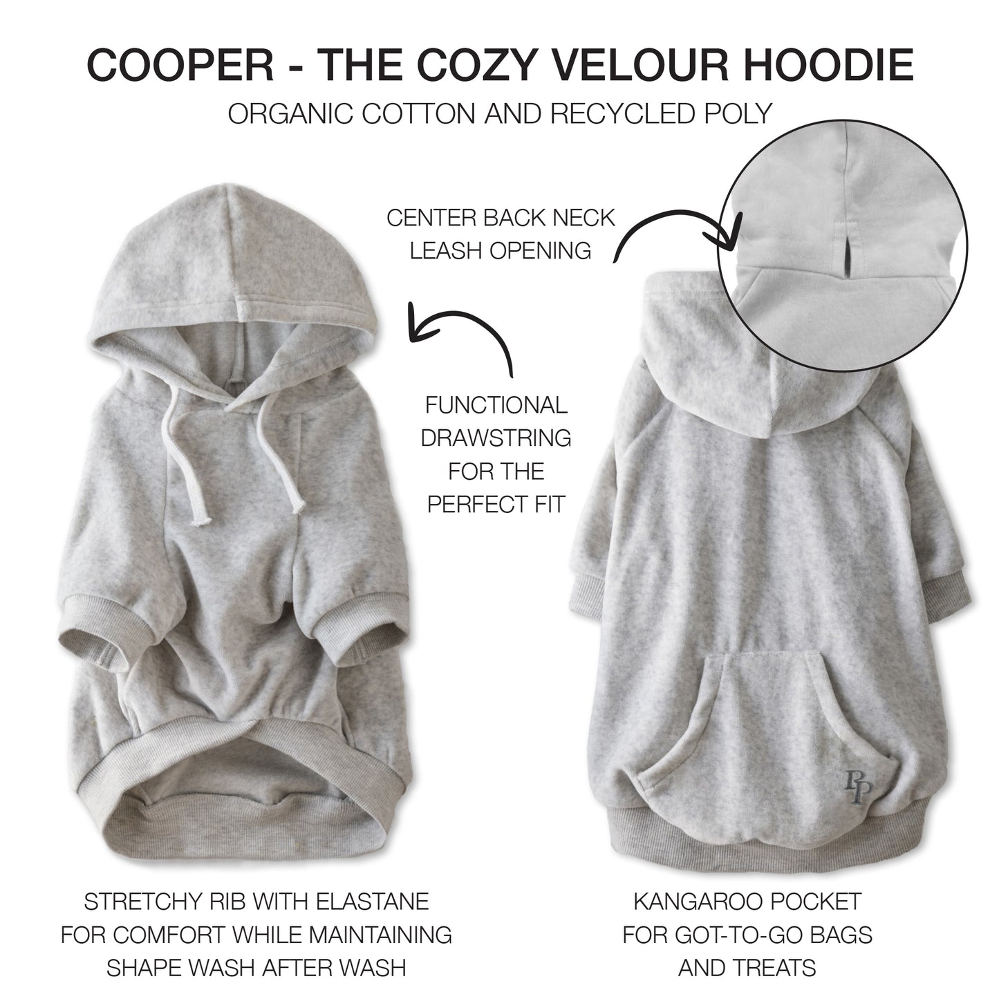 COOPER II - THE COZY VELOUR HOODIE, LIGHT HEATHER GRAY