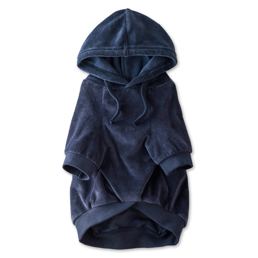 COOPER II - THE COZY VELOUR HOODIE, NAVY