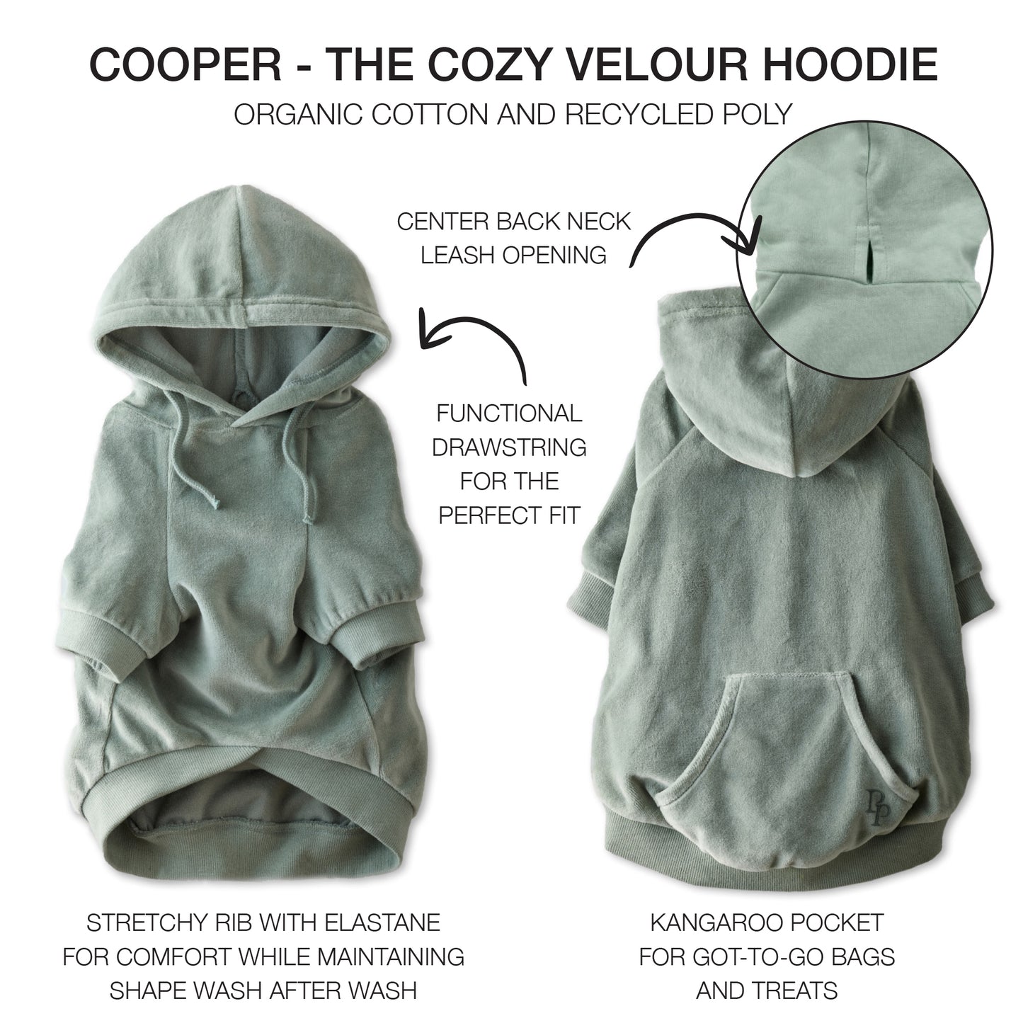 COOPER II - THE COZY VELOUR HOODIE, SAGE
