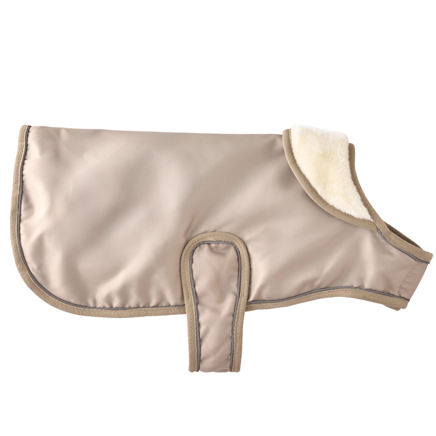 Sand colored wind breaker on a white background