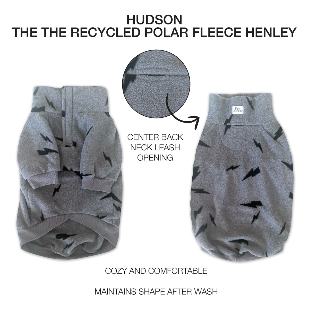HUDSON - THE RECYCLED POLAR FLEECE DOG HENLEY