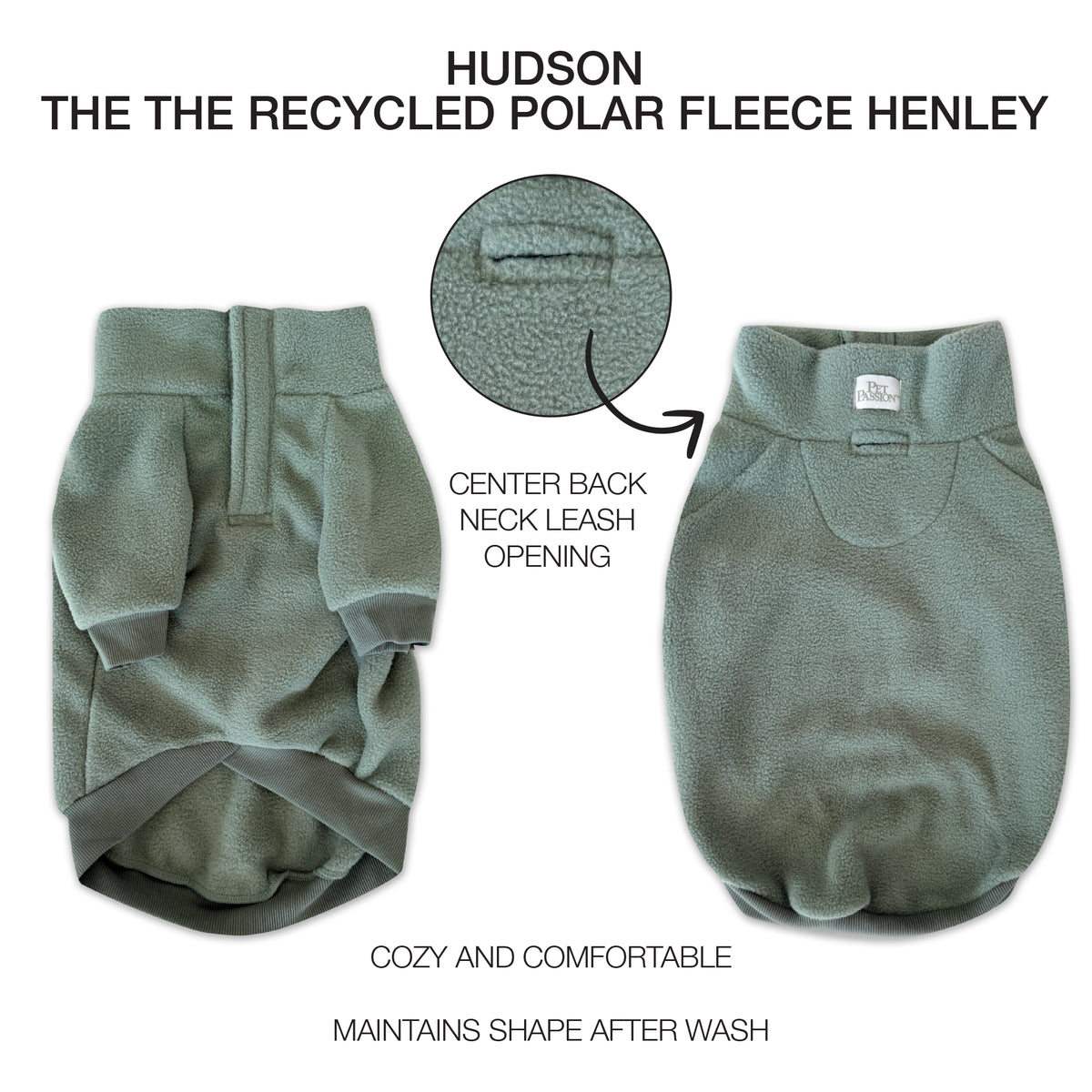 HUDSON - THE RECYCLED POLAR FLEECE DOG HENLEY