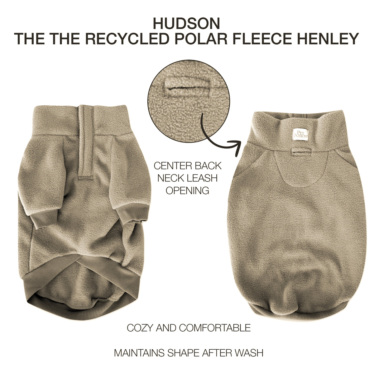 HUDSON - THE RECYCLED POLAR FLEECE DOG HENLEY