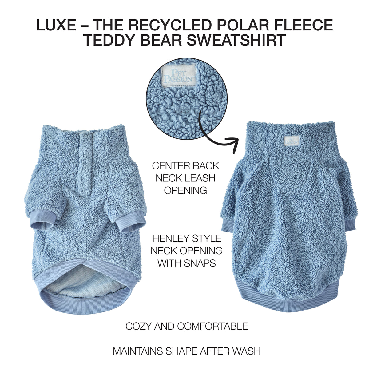 LUXE - THE RECYCLED POLAR FLEECE TEDDY BEAR SWEATSHIRT