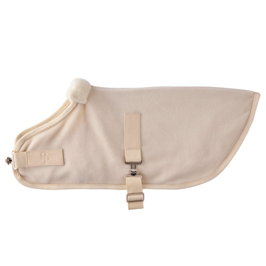 Beige Preston dog fleece on a white background