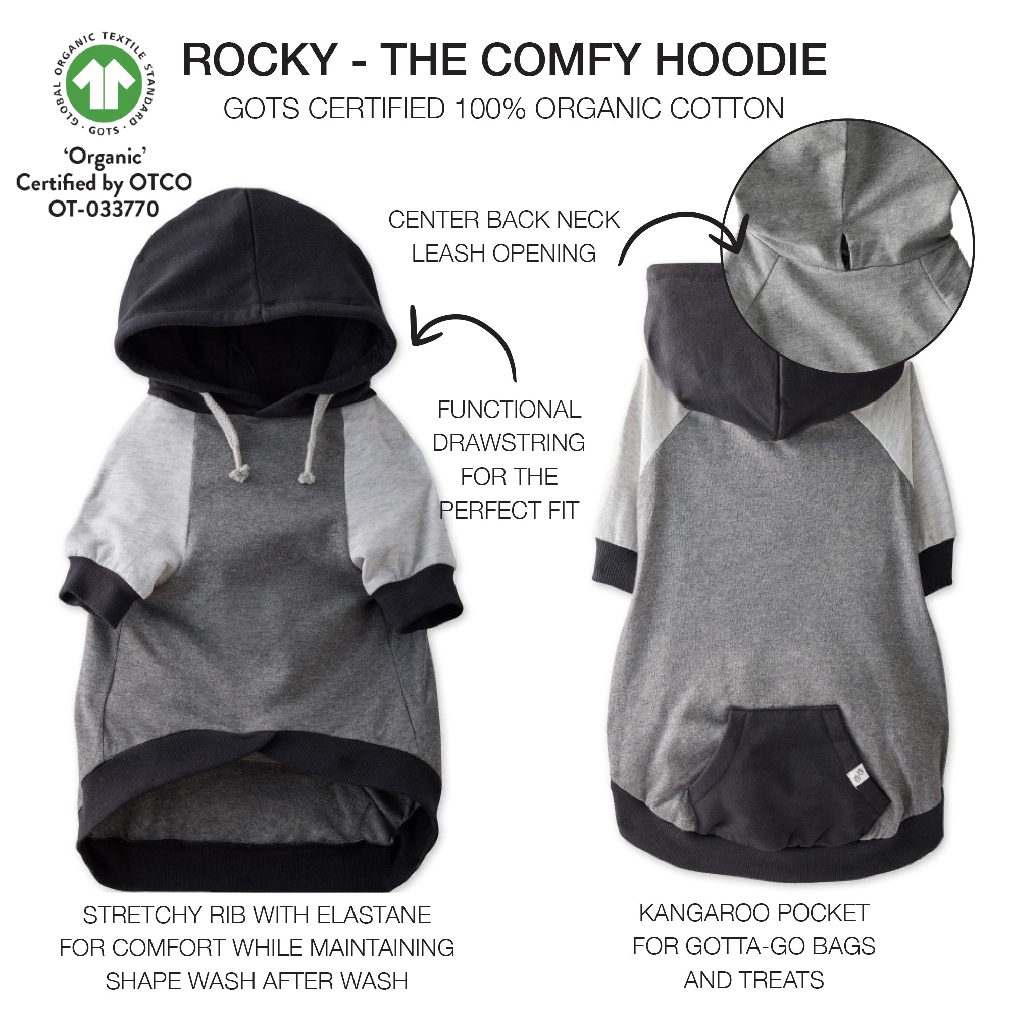 ROCKY - THE COMFY HOODIE, BLACK COLOR BLOCK