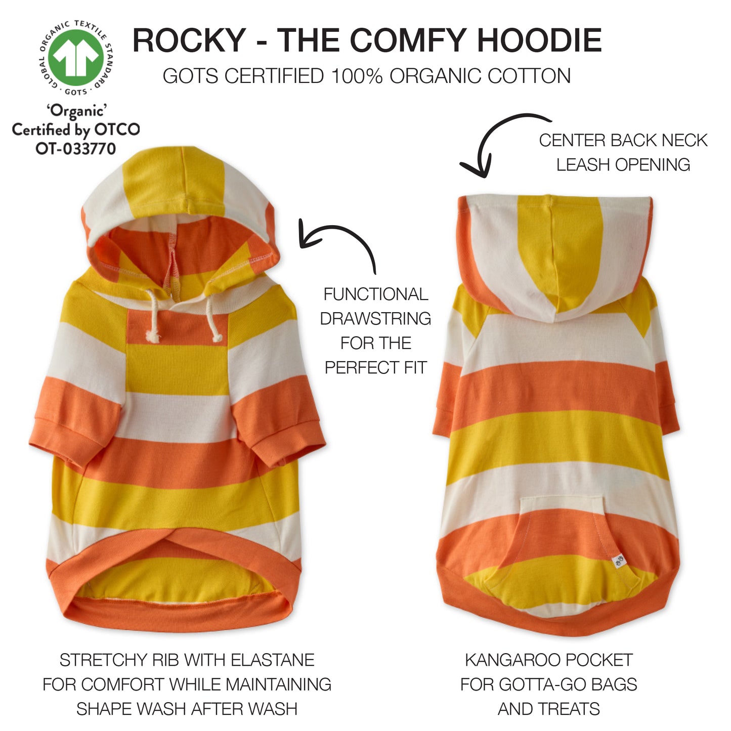 ROCKY - THE COMFY HOODIE , CANDY CORN