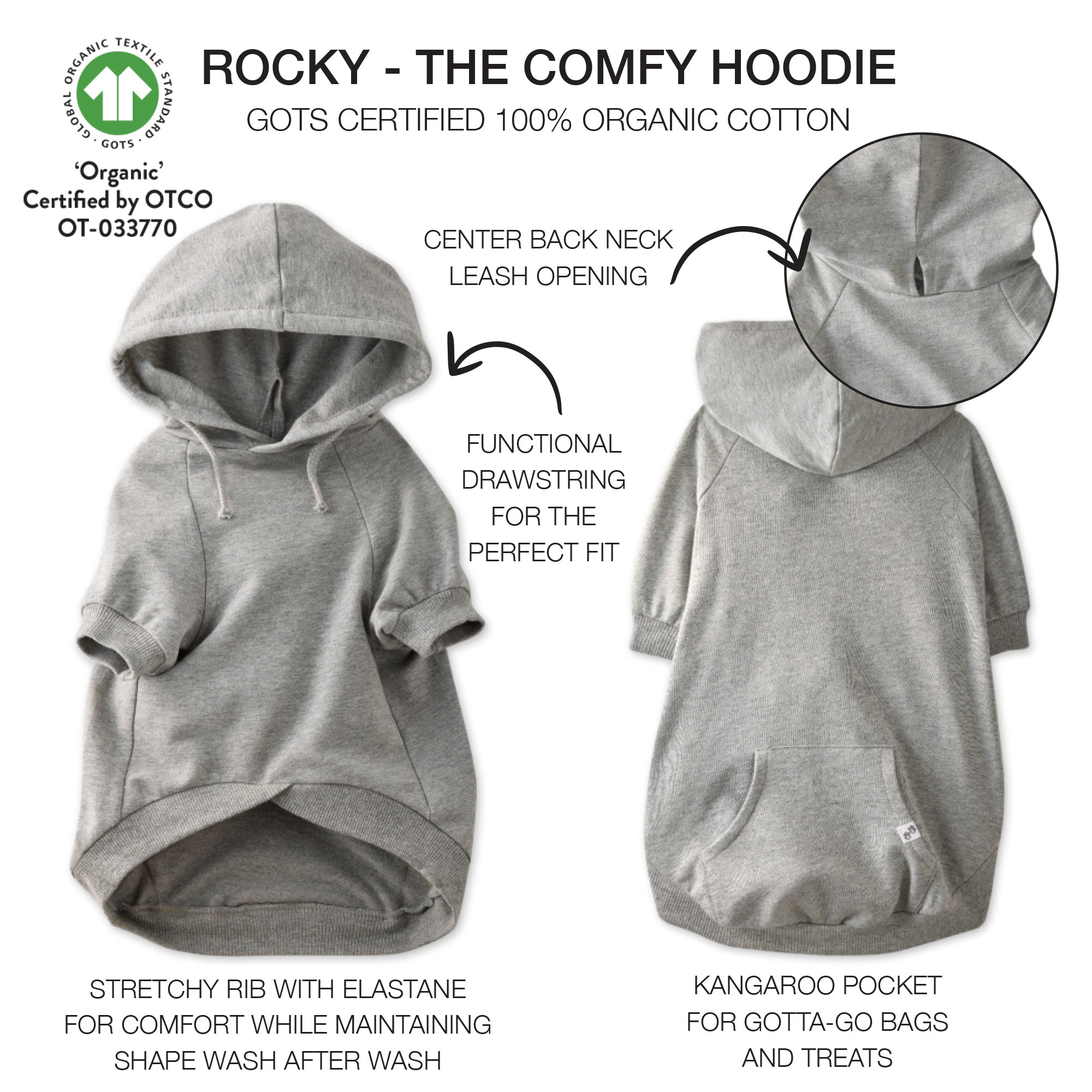 ROCKY - THE COMFY HOODIE, Gray Heather